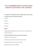 CNA COMPREHENSIVE EXAMINATION&NewLine;2026&sol;2027 QUESTIONS AND ANSWERS