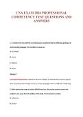 CNA EXAM 2026 PROFESSIONAL&NewLine;COMPETENCY TEST QUESTIONS AND&NewLine;ANSWERS
