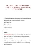 NSG 3130 EXAM 1&colon; FUNDAMENTAL&NewLine;CONCEPTS & SKILLS FOR NURSING&NewLine;PRACTICE II