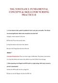 NSG 3130 EXAM 2&colon; FUNDAMENTAL&NewLine;CONCEPTS & SKILLS FOR NURSING&NewLine;PRACTICE II