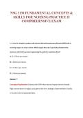 NSG 3130 FUNDAMENTAL CONCEPTS &&NewLine;SKILLS FOR NURSING PRACTICE II&NewLine;COMPREHENSIVE EXAM