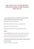 NSG 3130 EXAM 1&colon; FUNDAMENTAL&NewLine;CONCEPTS & SKILLS FOR NURSING&NewLine;PRACTICE II