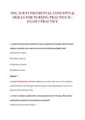 NSG 3130 FUNDAMENTAL CONCEPTS &&NewLine;SKILLS FOR NURSING PRACTICE II -&NewLine;EXAM 3 PRACTICE