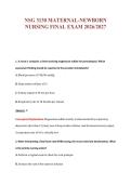 NSG 3130 MATERNAL-NEWBORN&NewLine;NURSING FINAL EXAM 2026&sol;2027