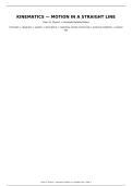 kinematics- motion in a straight line