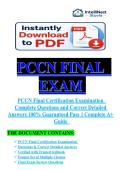 PCCN Final Examination Package Deal  Questions and Verified Answers &lpar;2026&sol; 2027&rpar; 100&percnt; Guarantee Pass