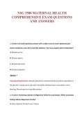 NSG 3500 MATERNAL HEALTH&NewLine;COMPREHENSIVE EXAM QUESTIONS&NewLine;AND ANSWERS