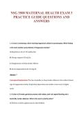 NSG 3500 MATERNAL HEALTH EXAM 3&NewLine;PRACTICE GUIDE QUESTIONS AND&NewLine;ANSWERS