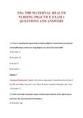 NSG 3500 MATERNAL HEALTH&NewLine;NURSING PRACTICE EXAM 1&NewLine;QUESTIONS AND ANSWERS