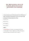 NSG 3500 MATERNAL HEALTH&NewLine;NURSING PRACTICE EXAM 1&NewLine;QUESTIONS AND ANSWERS