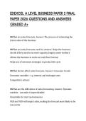 EDEXCEL A LEVEL BUSINESS PAPER 2 FINAL&NewLine;PAPER 2026 QUESTIONS AND ANSWERS&NewLine;GRADED A&plus;