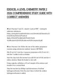 EDEXCEL A LEVEL CHEMISTRY PAPER 2&NewLine;2026 COMPREHENSIVE STUDY GUIDE WITH&NewLine;CORRECT ANSWERS
