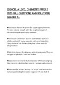 EDEXCEL A LEVEL CHEMISTRY PAPER 2&NewLine;2026 FULL QUESTIONS AND SOLUTIONS&NewLine;GRADED A