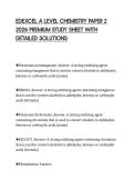 EDEXCEL A LEVEL CHEMISTRY PAPER 2&NewLine;2026 PREMIUM STUDY SHEET WITH&NewLine;DETAILED SOLUTIONS