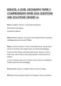 EDEXCEL A LEVEL GEOGRAPHY PAPER 3&NewLine;COMPREHENSIVE PAPER 2026 QUESTIONS&NewLine;AND SOLUTIONS GRADED A&plus;&NewLine;