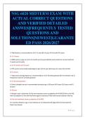 NSG 6020 MIDTERM EXAM WITH&NewLine;ACTUAL CORRECT QUESTIONS&NewLine;AND VERIFIED DETAILED&NewLine;ANSWES&vert;FREQUENTLY TESTED&NewLine;QUESTIONS AND&NewLine;SOLUTIONS&vert;NEWEST&vert;GUARANTE&NewLine;ED PASS 2026&sol;2027