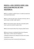 EDEXCEL A LEVEL STATISTICS PAPER 3 2026&NewLine;MOCK EXAM PRACTICE SET WITH&NewLine;SOLUTIONS A&plus;