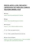 EDEXCEL MATHS A LEVEL PURE MATHS 1&NewLine;CERTIFICATION TEST PAPER 2026 COMPLETE&NewLine;SOLUTIONS GRADED A PLUS