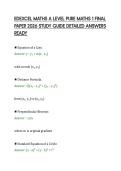 EDEXCEL MATHS A LEVEL PURE MATHS 1 FINAL&NewLine;PAPER 2026 STUDY GUIDE DETAILED ANSWERS&NewLine;READY