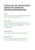 EDF 6223 EXAM 3 2026 COMPLETE PRACTICE&NewLine;QUESTIONS WITH ANSWERS AND&NewLine;EDUCATIONAL THEORY REVIEW GUIDE