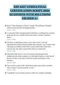 EDF 6557 ETHICS FINAL&NewLine;CERTIFICATION SCRIPT 2026&NewLine;QUESTIONS WITH SOLUTIONS&NewLine;GRADED A&plus;