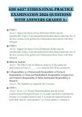 EDF 6557 ETHICS FINAL PRACTICE&NewLine;EXAMINATION 2026 QUESTIONS&NewLine;WITH ANSWERS GRADED A