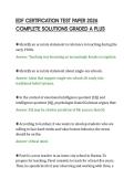 EDF CERTIFICATION TEST PAPER 2026&NewLine;COMPLETE SOLUTIONS GRADED A PLUS