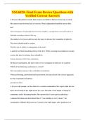 NSG6020- Final Exam Review Questions with&NewLine;Verified Correct Answers