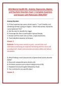 HESI Mental Health RN - Anxiety&comma; Depression&comma; Bipolar&comma; and Psychotic Disorders Exam &vert; Complete Questions and Answers with Rationales 2026&sol;2027
