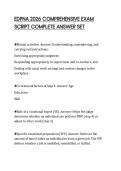EDPNA 2026 COMPREHENSIVE EXAM&NewLine;SCRIPT COMPLETE ANSWER SET