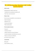 NU 150 Pharmacology Questions with Verified&NewLine;Correct Answers