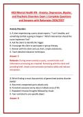 HESI Mental Health RN - Anxiety&comma; Depression&comma; Bipolar&comma; and Psychotic Disorders Exam &vert; Complete Questions and Answers with Rationales 2026&sol;2027