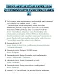 EDPNA ACTUAL EXAM PAPER 2026&NewLine;QUESTIONS WITH ANSWERS GRADED&NewLine;A&plus;
