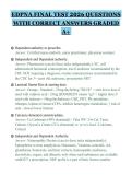 EDPNA FINAL TEST 2026 QUESTIONS&NewLine;WITH CORRECT ANSWERS GRADED&NewLine;A&plus;