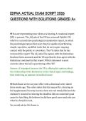 EDPNA ACTUAL EXAM SCRIPT 2026&NewLine;QUESTIONS WITH SOLUTIONS GRADED A&plus;