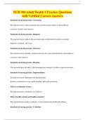 NUR 304 Adult Health 1 Practice Questions&NewLine;with Verified Correct Answers