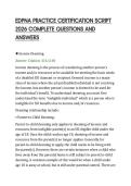 EDPNA PRACTICE CERTIFICATION SCRIPT&NewLine;2026 COMPLETE QUESTIONS AND&NewLine;ANSWERS
