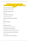 Nur 600 Exam 2&colon; Advanced Clinical&NewLine;Pharmacology Questions with Verified Correct&NewLine;Answers