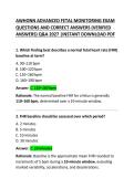 AWHONN Advanced Fetal Monitoring Exam Questions and Correct Answers