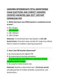 AWHONN Intermediate Fetal Monitoring Exam Questions and Correct Answer