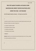 WGU C955 Applied Probability and Statistics EXAM QUESTIONS AND CORRECT VERIFIED SOLUTIONS LATEST UPDATE THIS YEAR &ndash; JUST RELEASED&period;pdf&NewLine;&NewLine;