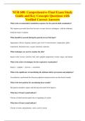 NUR 600&colon; Comprehensive Final Exam Study&NewLine;Guide and Key Concepts Questions with&NewLine;Verified Correct Answers