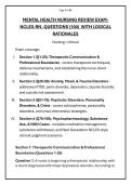 MENTAL HEALTH NURSING REVIEW EXAM- &NewLine;NCLEX-RN -QUESTIONS &lpar;100&rpar;  WITH LOGICAL &NewLine;RATIONALES 