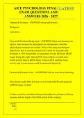 AICE PSYCHOLOGY FINAL &NewLine;EXAM QUESTIONS AND &NewLine;ANSWERS 2026 - 2027