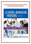 Test Bank for Leading and Managing in Nursing 8th Edition by &NewLine;Patricia S&period; Yoder-Wise & Susan Sportsman 