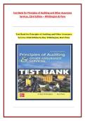 Test Bank for Principles of Auditing and Other Assurance &NewLine;Services&comma; 22nd Edition &ndash; Whittington & Pany