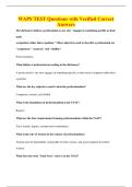 WAPS TEST Questions with Verified Correct&NewLine;Answers