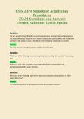 CON 2370 Simplified Acquisition&NewLine;Procedures&NewLine;EXAM Questions and Answers&NewLine;Verified Solutions Latest Update