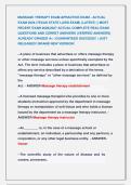MASSAGE THERAPY EXAM &PRACTICE EXAM - ACTUAL &NewLine;EXAM 2026 &lpar;TEXAS STATE LAWS EXAM&rpar; &lpar;LATEST&rpar; &vert;&vert; MOST &NewLine;RECENT EXAM 2026&vert;2027 ACTUAL COMPLETE REAL EXAM &NewLine;QUESTIONS AND CORRET ANSWERS &lpar;VERIFIED ANSWERS&rpar; &NewLine;ALREADY GRADED A&plus; &vert; GUARANTEED SUCCESS&excl;&excl; &vert; JUST &NewLine;RELEA