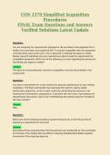 CON 2370 Simplified Acquisition&NewLine;Procedures&NewLine;FINAL Exam Questions and Answers&NewLine;Verified Solutions Latest Update